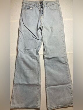 Zara Light Wash Women's Wide Leg Jeans sz 10 button fly